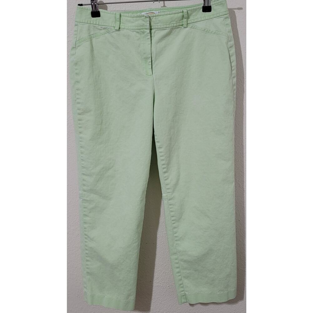 Talbots Mint Green Women's Capri 12 Faux Front Pockets Stretchy Lightweight